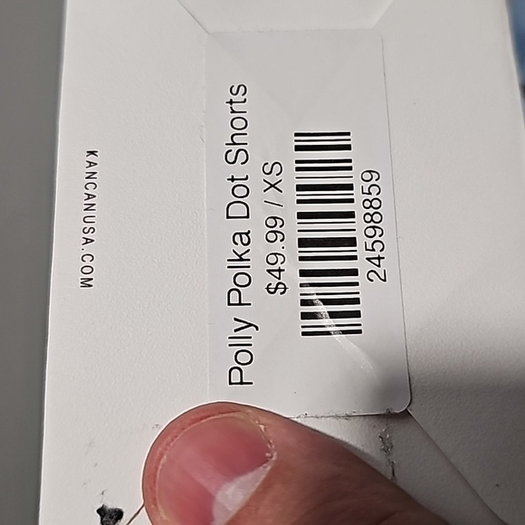 Kancan xs light wash polka dot mid rise jean shorts - Picture 8 of 8